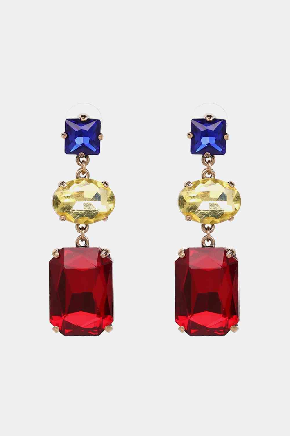 Delightful Glass Geometric Dangle Earrings-MXSTUDIO.COM