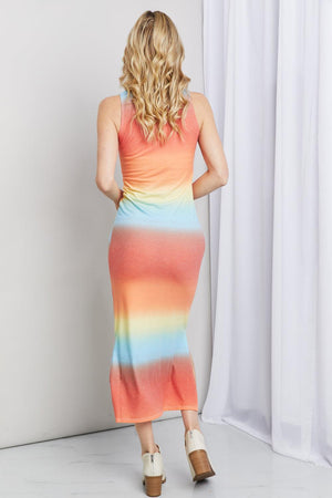 Delightful Sleeveless Slit Midi Dress - MXSTUDIO.COM