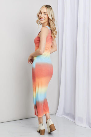 Delightful Sleeveless Slit Midi Dress - MXSTUDIO.COM