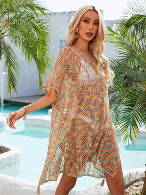 Delightful Surprise Multicolored Crochet Beach Cover-Up - MXSTUDIO.COM