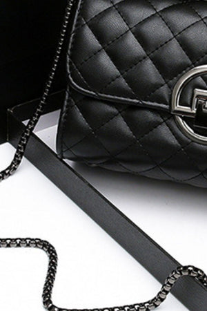 Deluxe Feel Chain Strap Fold Over Crossbody Bag - MXSTUDIO.COM