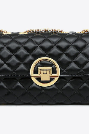 Deluxe Feel Chain Strap Fold Over Crossbody Bag - MXSTUDIO.COM