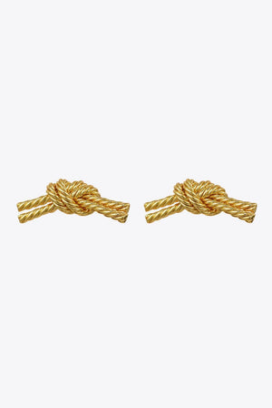 Deluxe Sheen 18K Gold Plated Twisted Knot Earrings - MXSTUDIO.COM