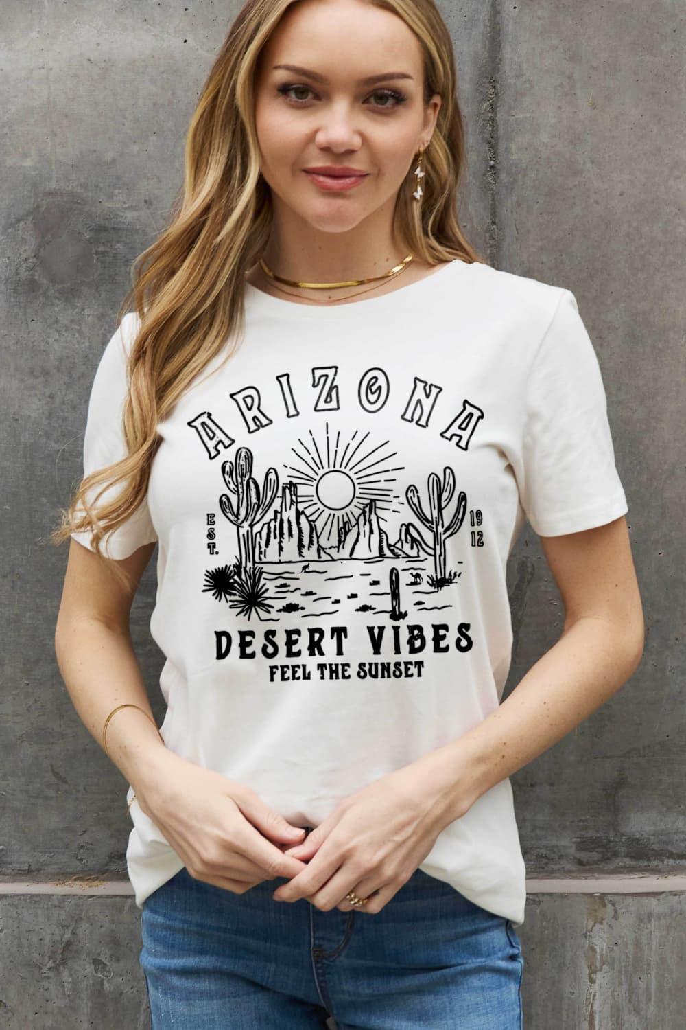 Desert Vibes Short Sleeve Plus Size Arizona T Shirt - MXSTUDIO.COM