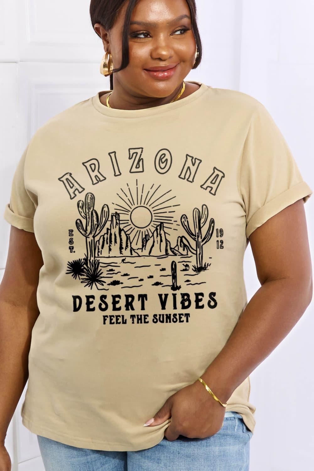 Desert Vibes Short Sleeve Plus Size Arizona T Shirt - MXSTUDIO.COM