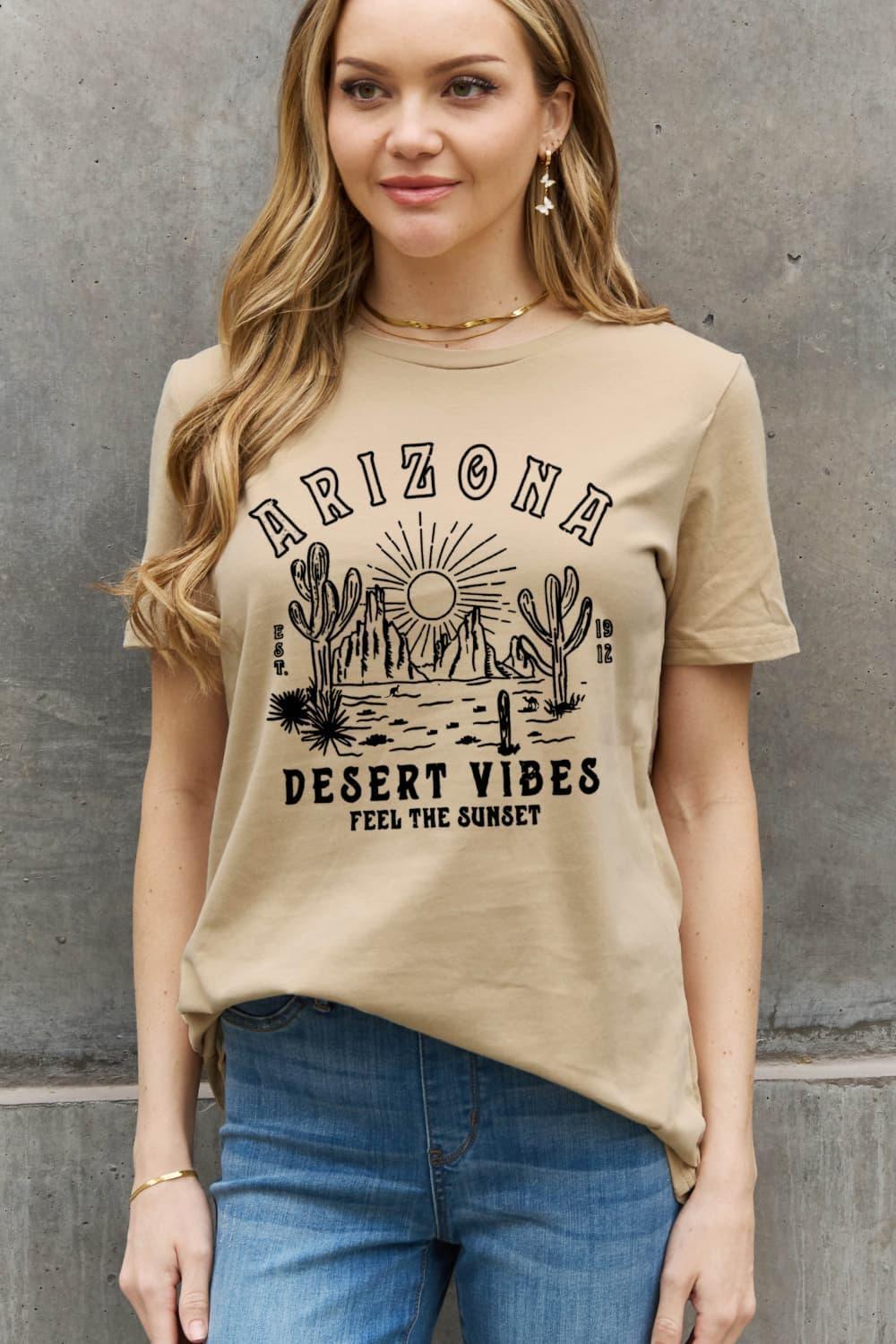 Desert Vibes Short Sleeve Plus Size Arizona T Shirt - MXSTUDIO.COM