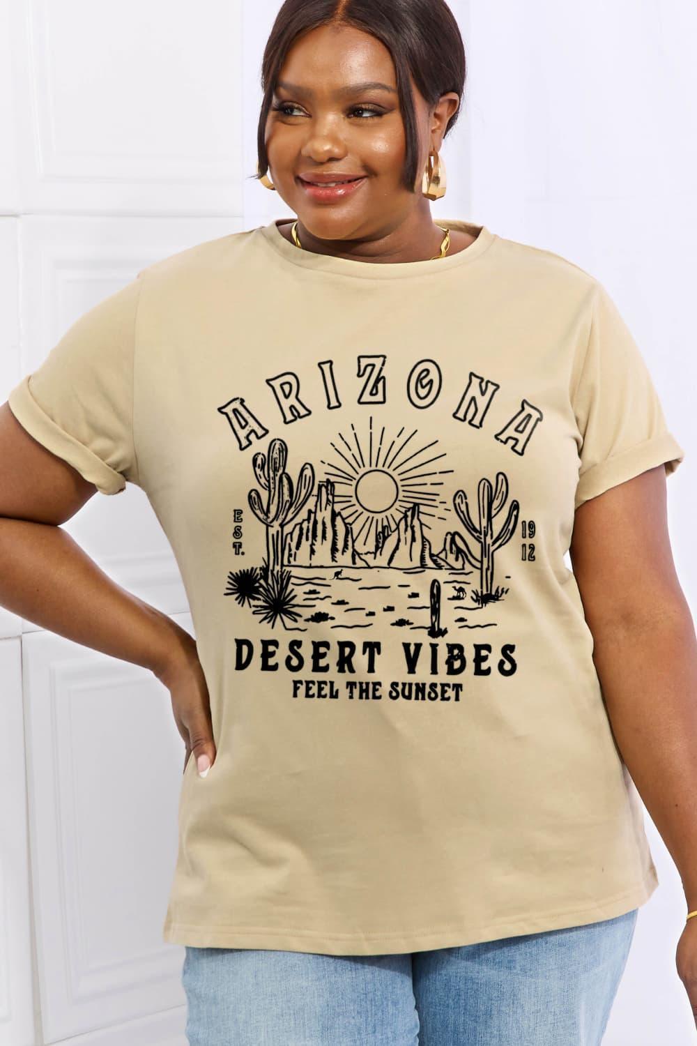 Desert Vibes Short Sleeve Plus Size Arizona T Shirt - MXSTUDIO.COM