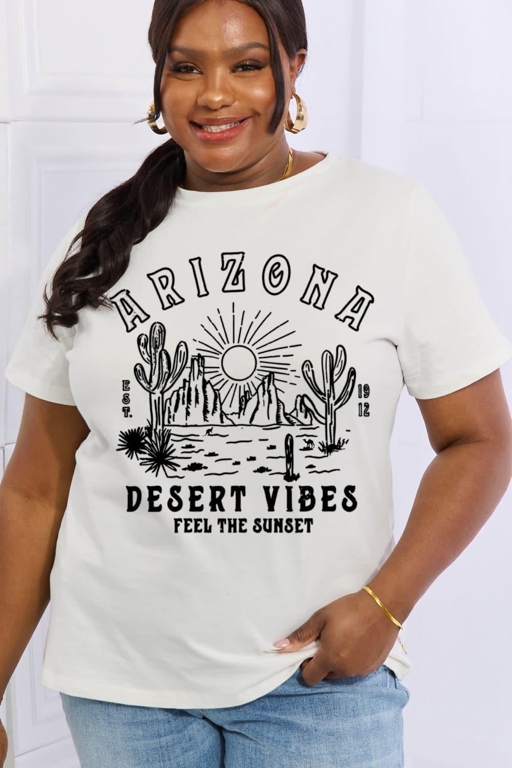 Desert Vibes Short Sleeve Plus Size Arizona T Shirt - MXSTUDIO.COM