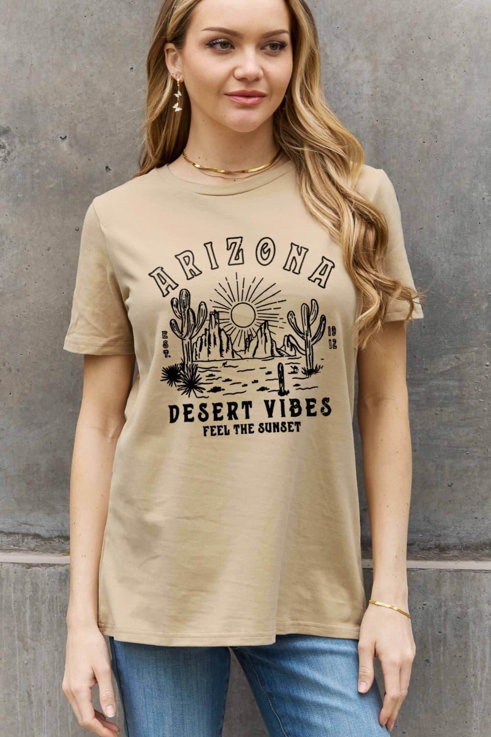 Desert Vibes Short Sleeve Plus Size Arizona T Shirt - MXSTUDIO.COM