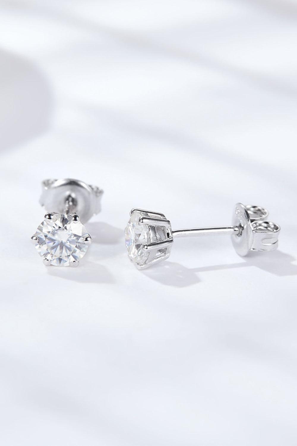 Devoted Love 2 Carat Moissanite Stud Earrings - MXSTUDIO.COM