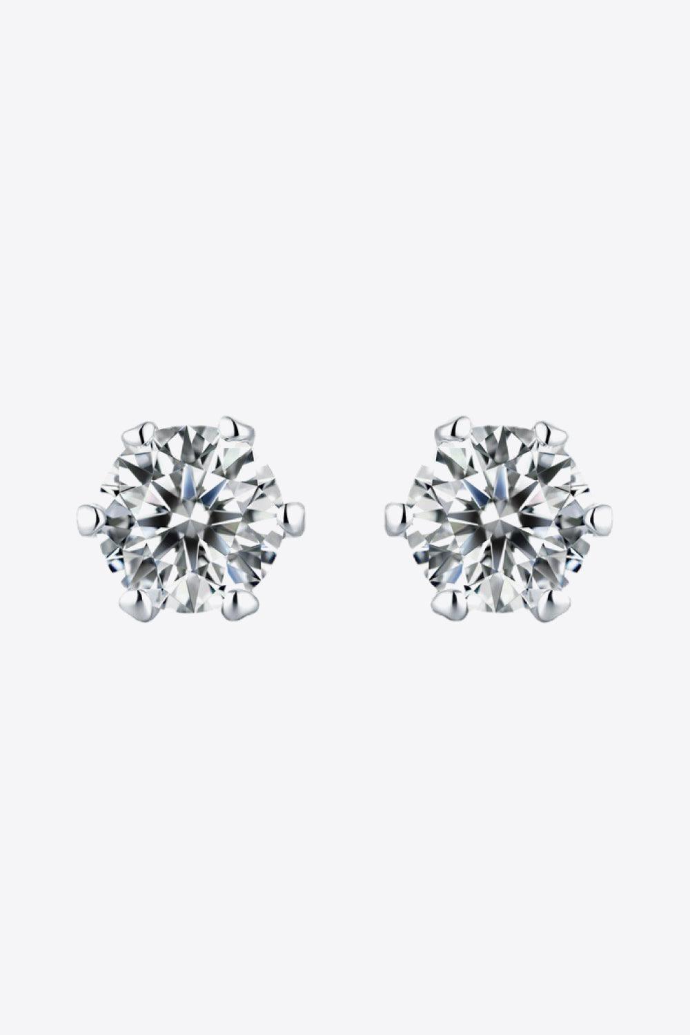 Devoted Love 2 Carat Moissanite Stud Earrings - MXSTUDIO.COM