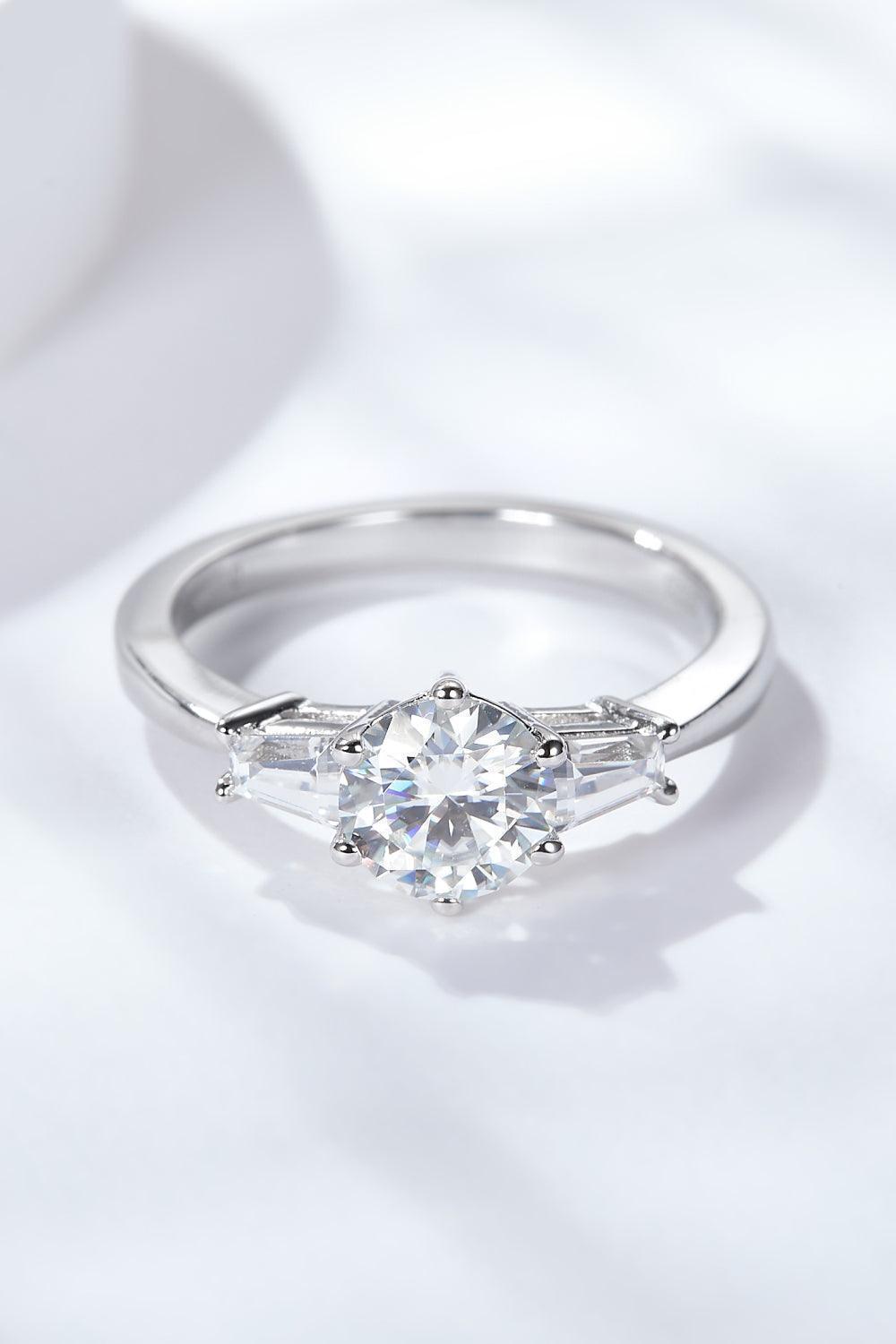 Devoted Love Platinum-Plated 1 Carat Moissanite Ring - MXSTUDIO.COM