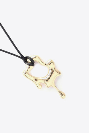 Dignified Zinc Alloy Pendant Black Cord Necklace - MXSTUDIO.COM