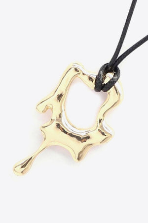 Dignified Zinc Alloy Pendant Black Cord Necklace - MXSTUDIO.COM