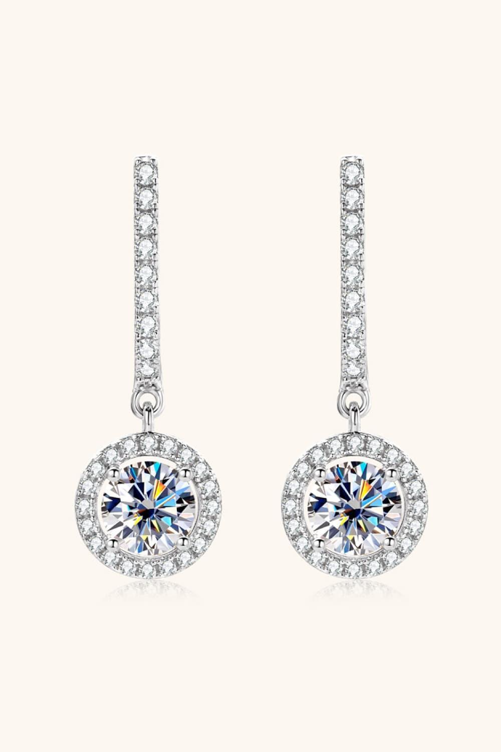 Diligently Shaped 2 Carat Moissanite Drop Earrings - MXSTUDIO.COM