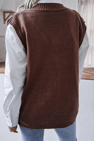 Direct Cable-Knit Sweater Vest - MXSTUDIO.COM