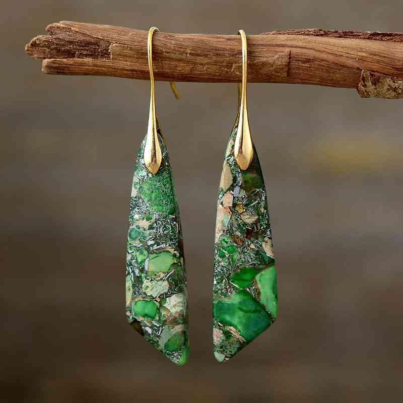 Distinctive Gold-Plated Copper Dangle Earrings-MXSTUDIO.COM