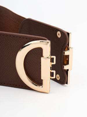 Distinctive Look D Buckle Women's Wide Stretch Belt - MXSTUDIO.COM