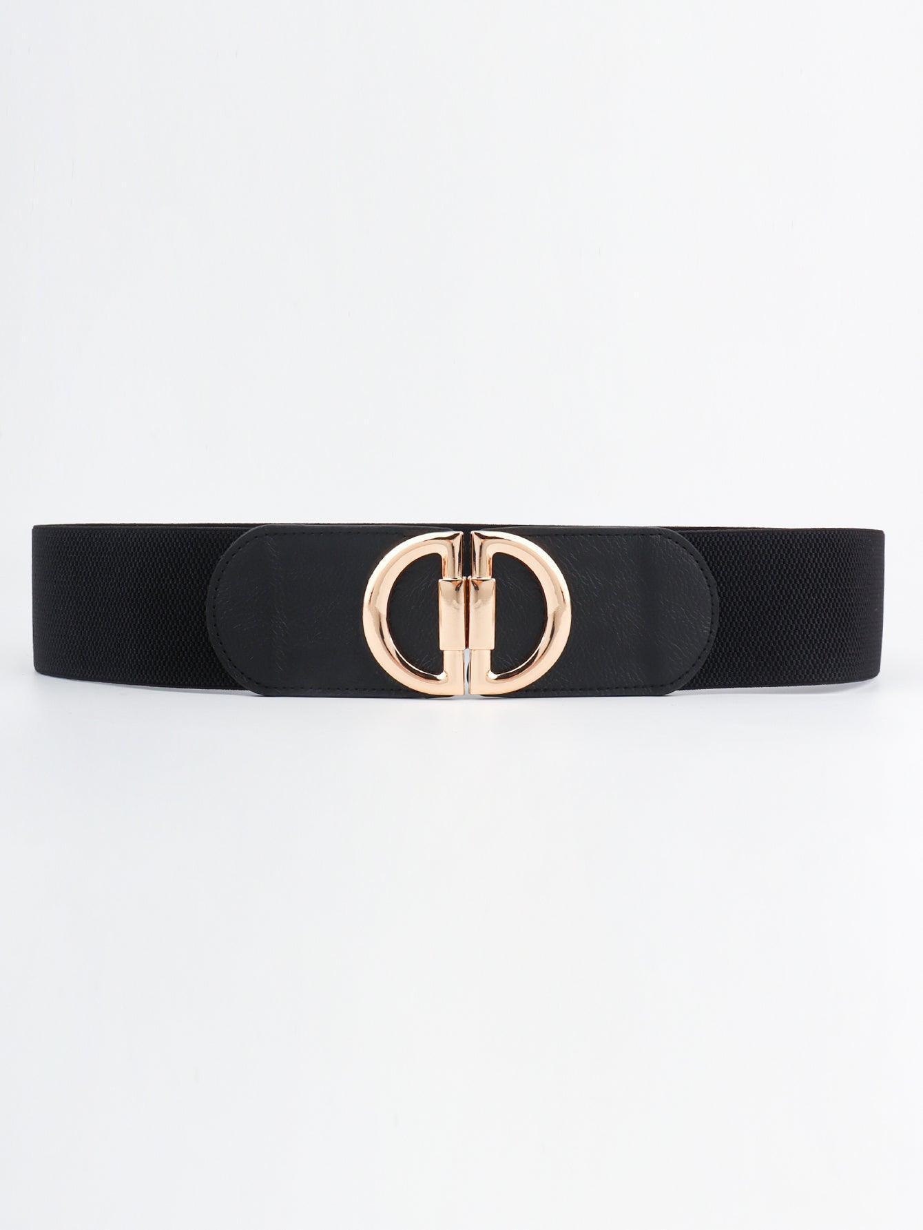 Distinctive Look D Buckle Women's Wide Stretch Belt - MXSTUDIO.COM