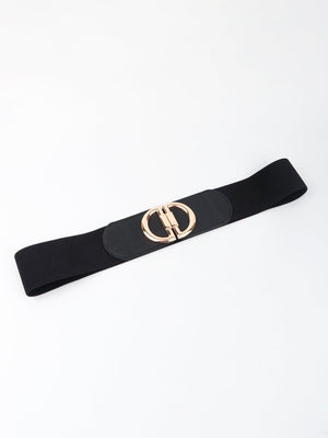 Distinctive Look D Buckle Women's Wide Stretch Belt - MXSTUDIO.COM