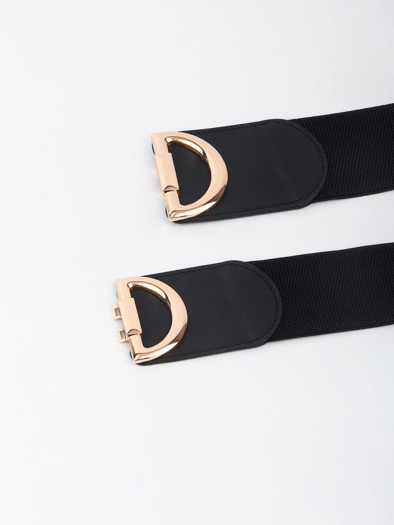 Distinctive Look D Buckle Women's Wide Stretch Belt - MXSTUDIO.COM