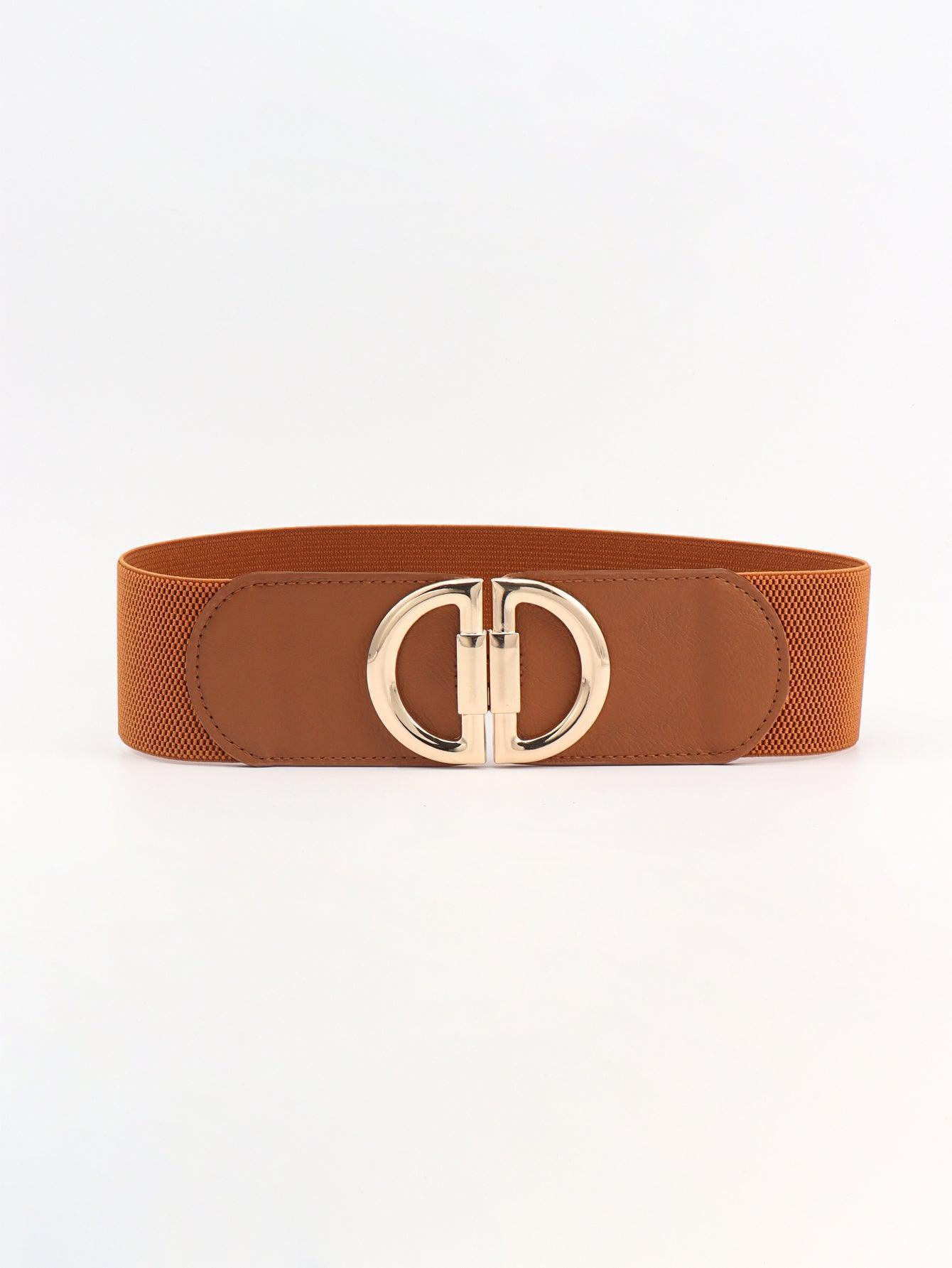 Distinctive Look D Buckle Women's Wide Stretch Belt - MXSTUDIO.COM