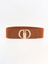 Distinctive Look D Buckle Women's Wide Stretch Belt - MXSTUDIO.COM