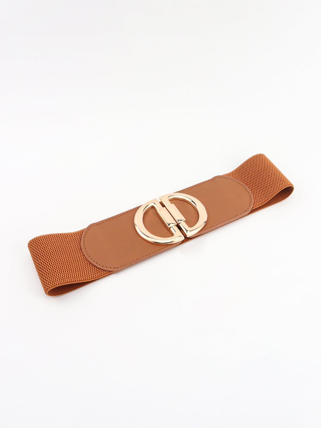 Distinctive Look D Buckle Women's Wide Stretch Belt - MXSTUDIO.COM