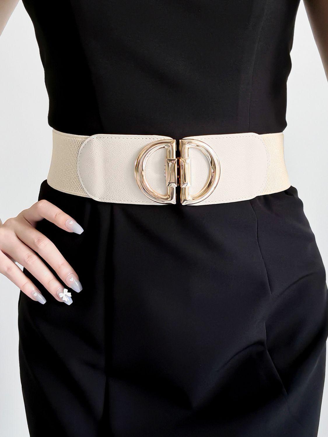 Distinctive Look D Buckle Women's Wide Stretch Belt - MXSTUDIO.COM