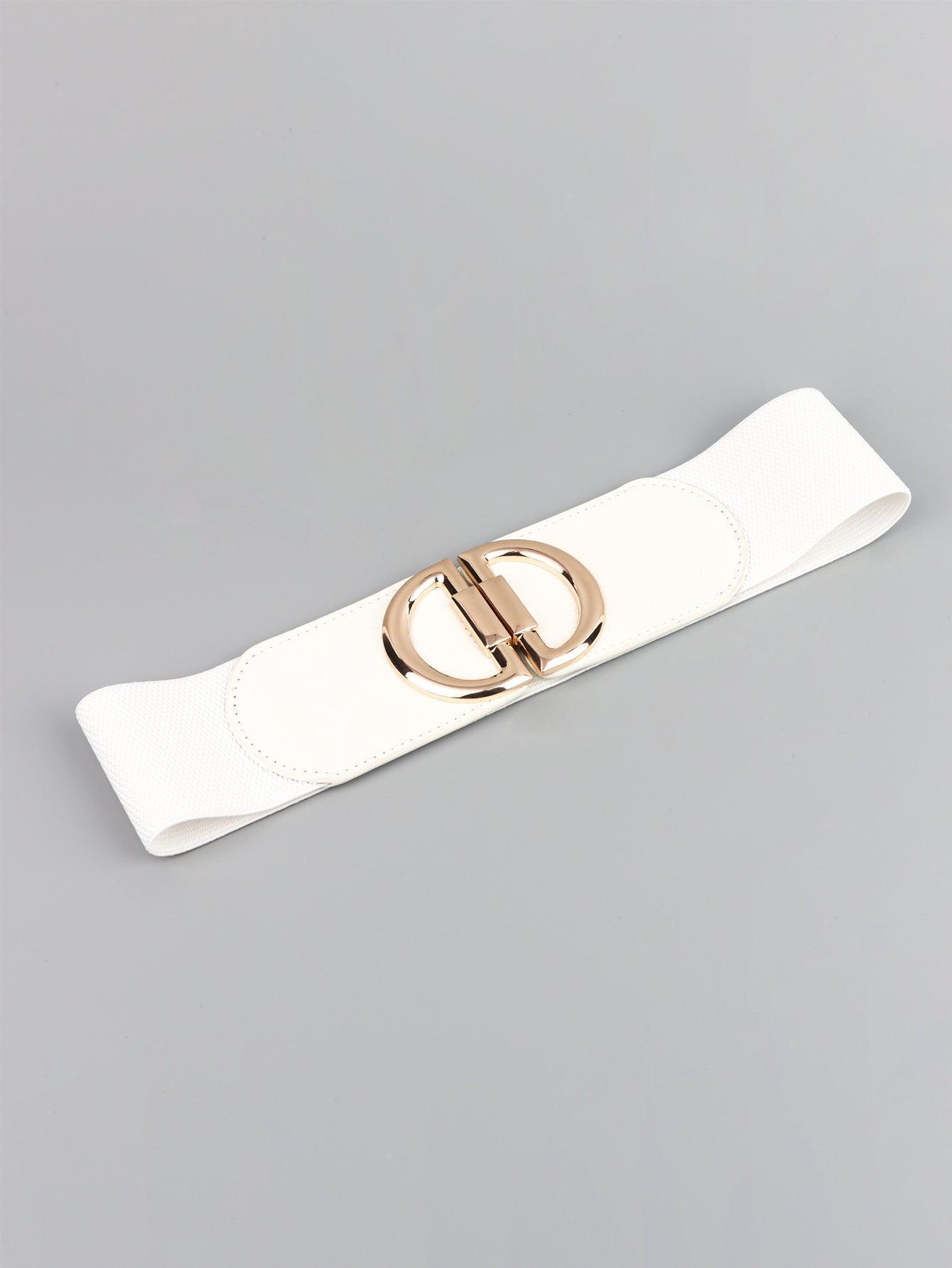 Distinctive Look D Buckle Women's Wide Stretch Belt - MXSTUDIO.COM