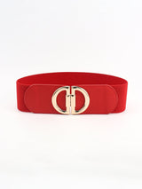 Distinctive Look D Buckle Women's Wide Stretch Belt - MXSTUDIO.COM