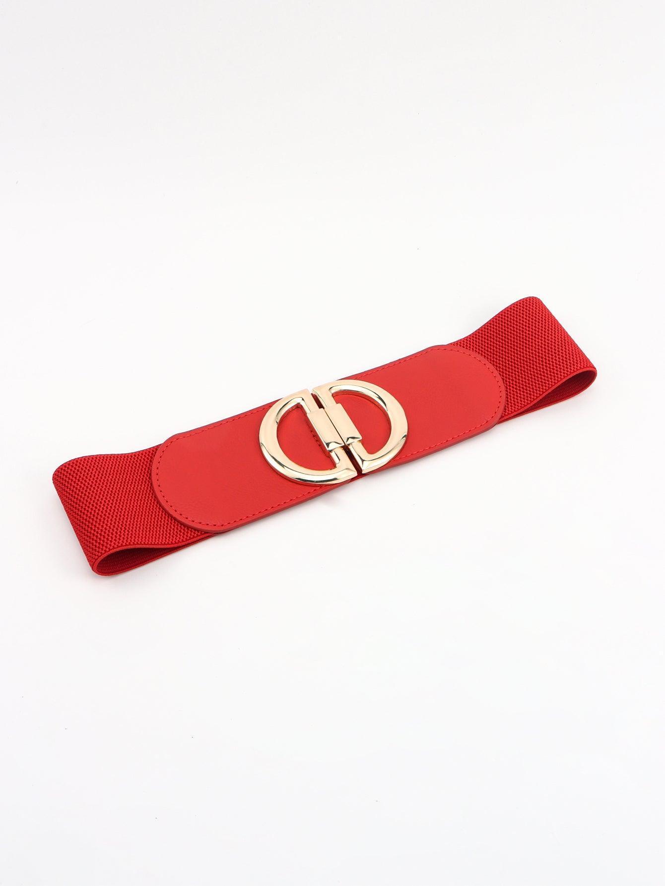 Distinctive Look D Buckle Women's Wide Stretch Belt - MXSTUDIO.COM