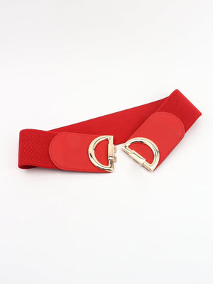 Distinctive Look D Buckle Women's Wide Stretch Belt - MXSTUDIO.COM