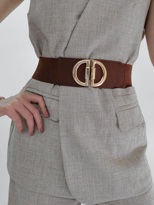 Distinctive Look D Buckle Women's Wide Stretch Belt - MXSTUDIO.COM