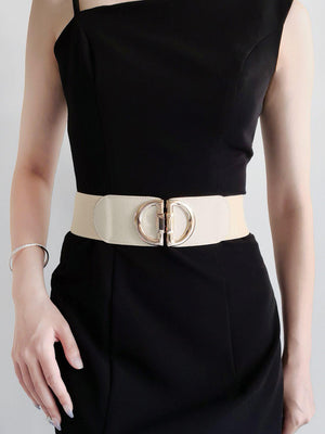 Distinctive Look D Buckle Women's Wide Stretch Belt - MXSTUDIO.COM