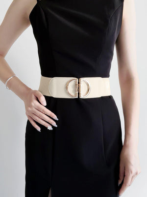 Distinctive Look D Buckle Women's Wide Stretch Belt - MXSTUDIO.COM