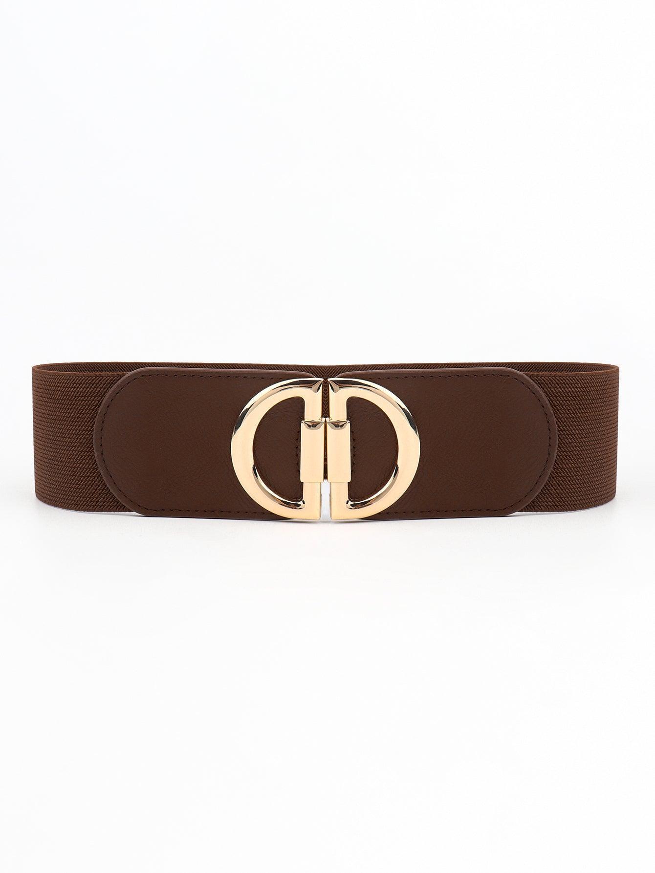 Distinctive Look D Buckle Women's Wide Stretch Belt - MXSTUDIO.COM