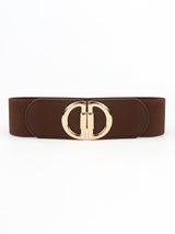 Distinctive Look D Buckle Women's Wide Stretch Belt - MXSTUDIO.COM