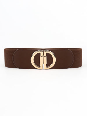 Distinctive Look D Buckle Women's Wide Stretch Belt - MXSTUDIO.COM