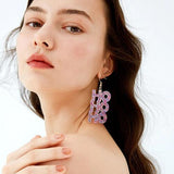 Distinctive Self Alloy & Plastic Mismatched Earrings-MXSTUDIO.COM