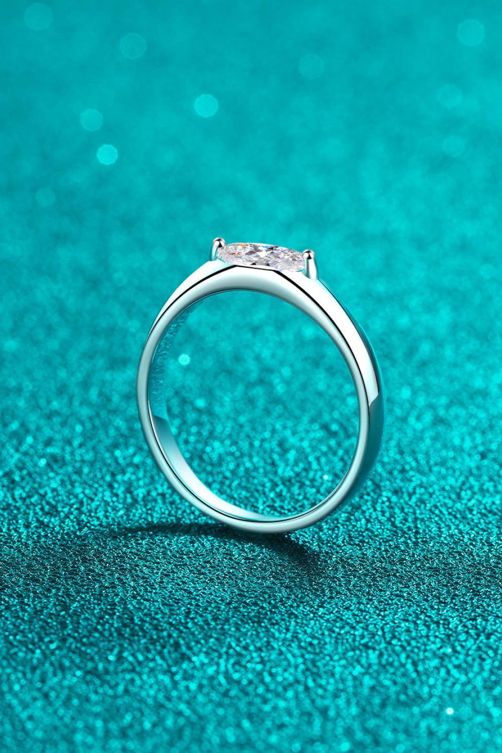 Divinely Pretty Sterling Silver Moissanite Ring - MXSTUDIO.COM