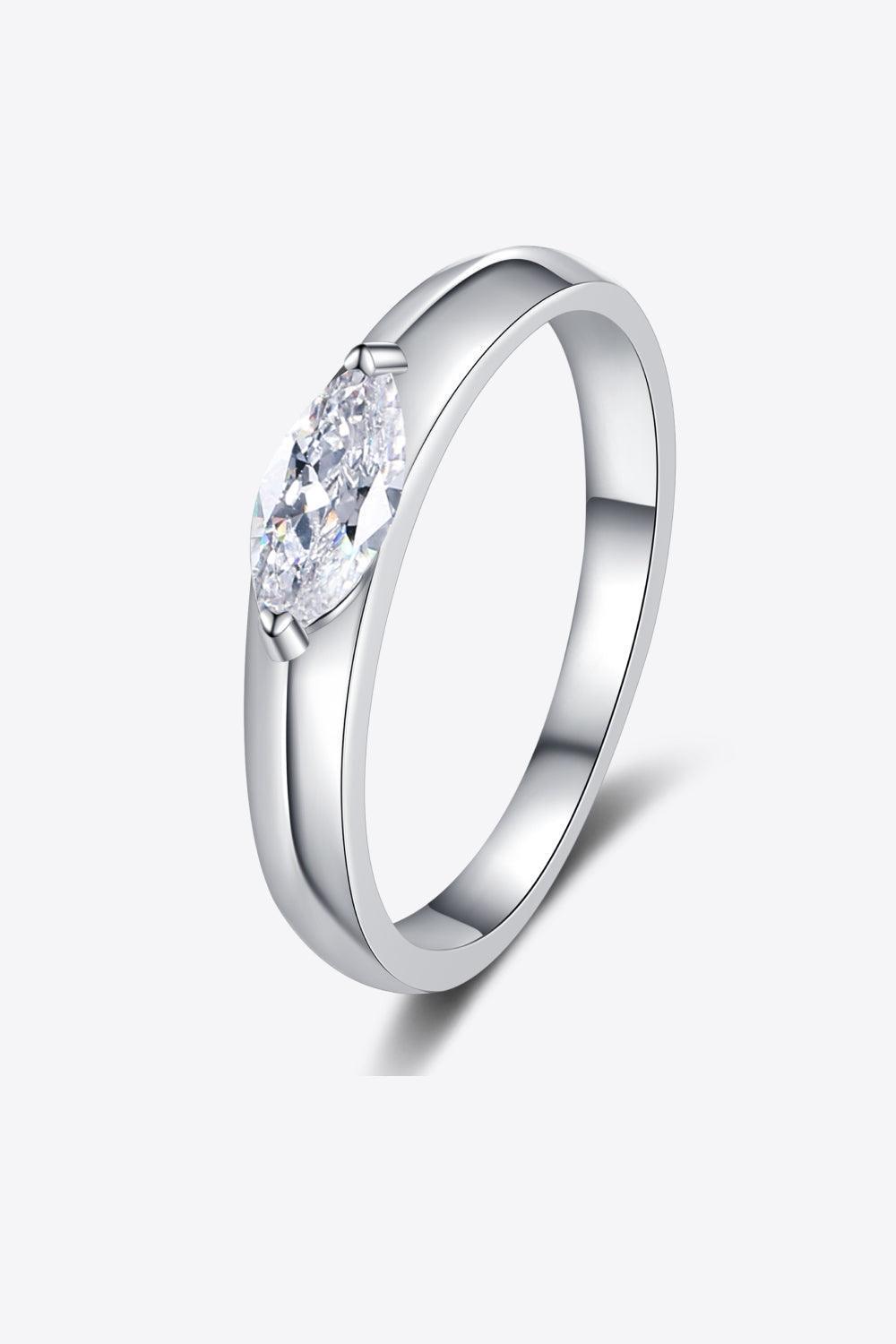 Divinely Pretty Sterling Silver Moissanite Ring - MXSTUDIO.COM