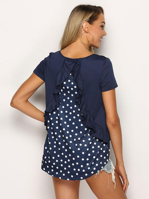 Do It In Style Ruffled Polka Dot Blouse - MXSTUDIO.COM