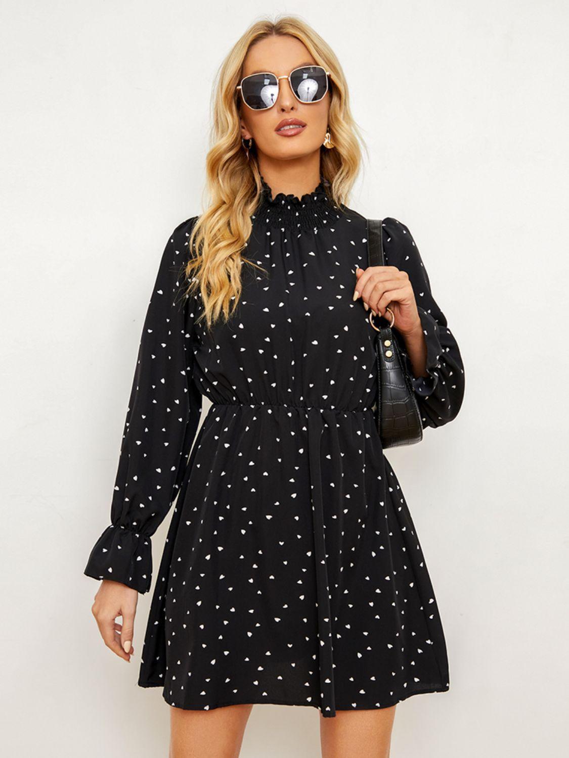 Dominate The Day Mock Neck Long Sleeve Dress - MXSTUDIO.COM