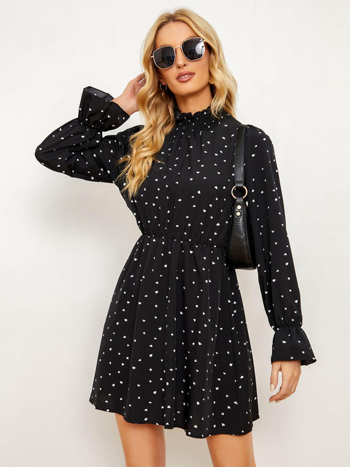 Dominate The Day Mock Neck Long Sleeve Dress - MXSTUDIO.COM