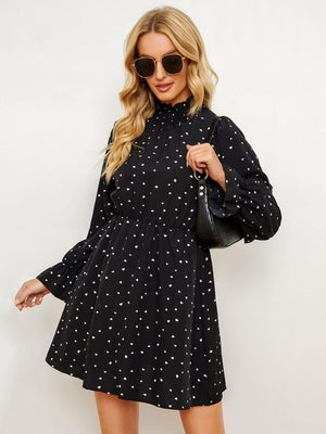 Dominate The Day Mock Neck Long Sleeve Dress - MXSTUDIO.COM