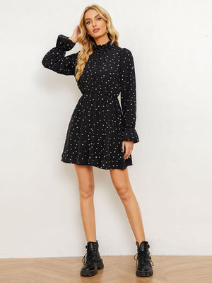 Dominate The Day Mock Neck Long Sleeve Dress - MXSTUDIO.COM