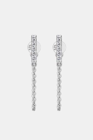 Dominating Sterling Silver Connected Moissanite Earrings - MXSTUDIO.COM