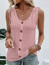 a woman wearing a pink tank top