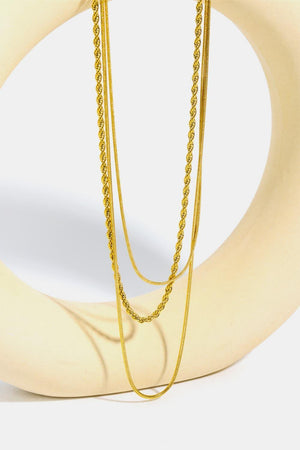 Dream Day 18K Gold Plated Triple Layered Necklace - MXSTUDIO.COM